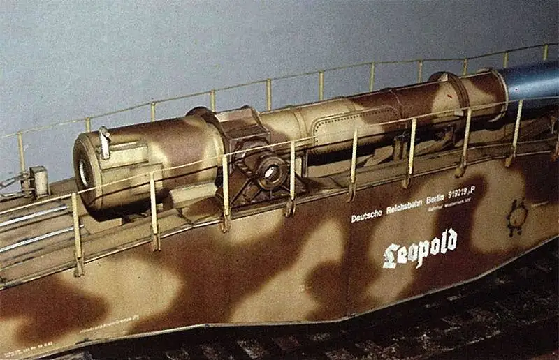 90 см Второй мировой войны немецкая армия K5 поезд пистолет Leopold DIY 3D бумажная карточка модель Конструкторы строительные игрушки Военная Модель
