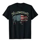 Винтажная Ретро футболка с Национальным парком Йеллоустон, хлопковые мужские топы в китайском стиле, модная популярная футболка