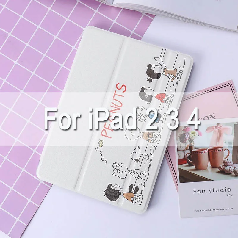 For iPad 234 Мягкий чехол на заднюю панель с рисунком Арахис для iPad Air 1/2 iPad 9,7 чехол-подставка для iPad 234 Pro10.5 mini 12345 Автоматическое включение/выключение - Цвет: For iPad 234