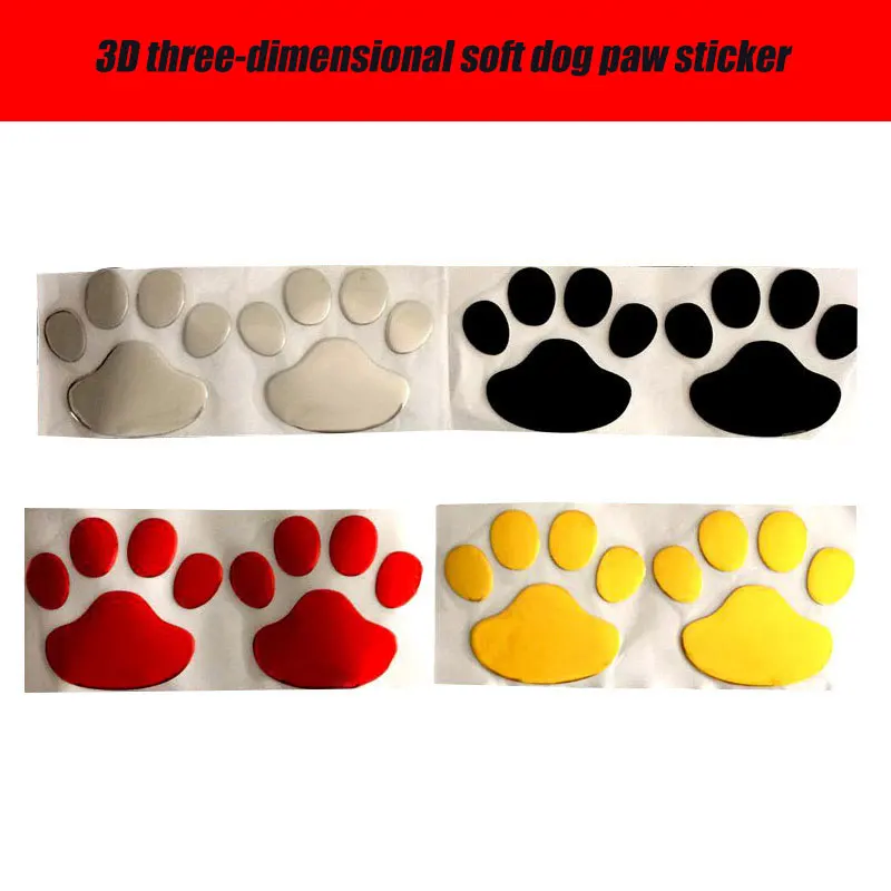 

cute Sticker Decoration 3D PVC Car Sticker 2Pcs Cartoon Bear Dog Paw Footprint Decals Sticker Graphics Car Accessories Exterior