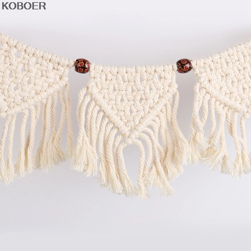 

Macrame Wall Hanging Tapestry Tassels Woven Wall Decor Banners Bohemian Room ornaments Chic Boho tapestries Home Decor