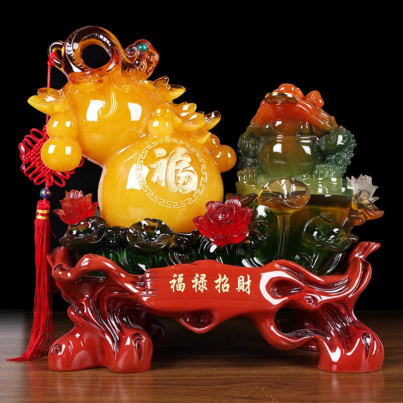 Китайская Тыква из смолы Золотая жаба фигурки украшения скульптура поделки