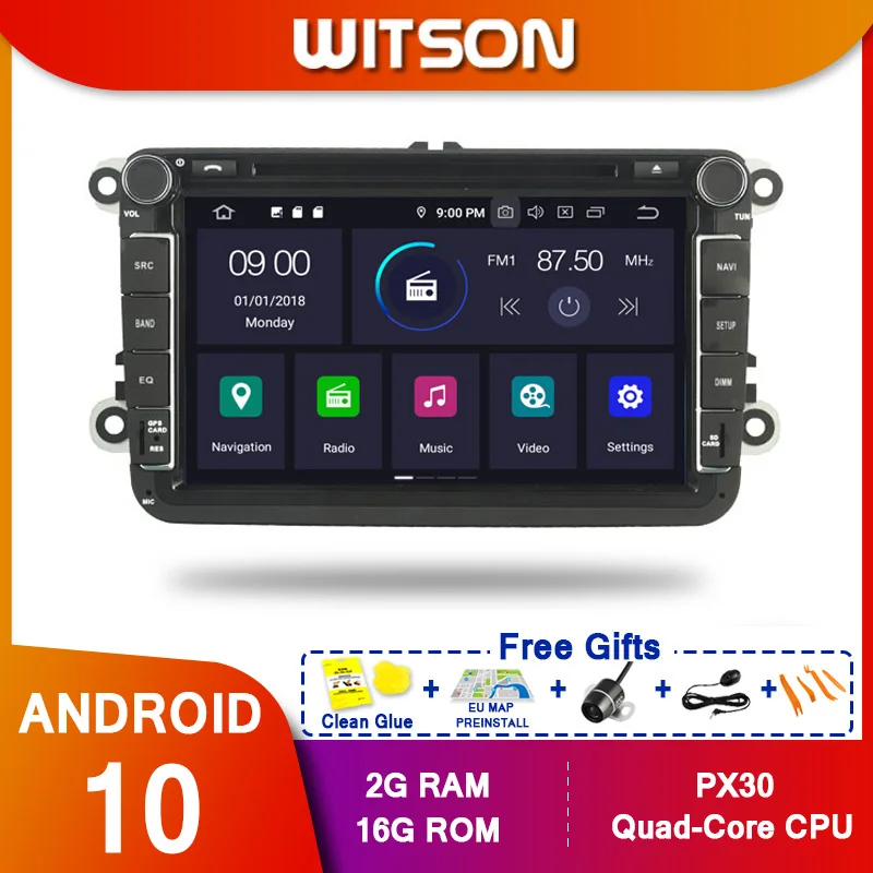 WITSON! Android 10 Octa core PX5 автомобильный DVD-плеер для Volkswagen B6 CADDY PASSAT SAGITAR GOLF TIGUAN IPS SCRREN
