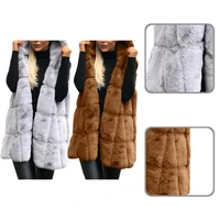 fashion vest overcoat sleeveless faux fur single breasted open front fleece coat vest coat winter waistcoat