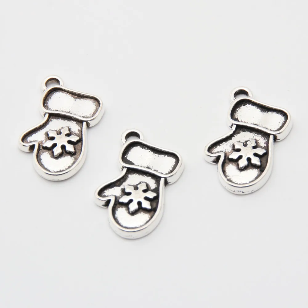Милые зимние Подвески в виде снежных перчаток серебристого цвета 30 шт. подвески