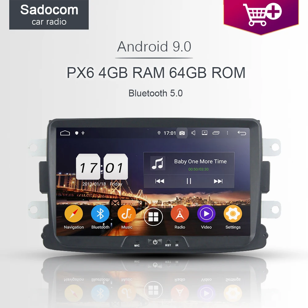 PX6 IPS 1 din Android 9 0 8 ядер 4 Гб 64 ГБ для Dacia Renault Duster Logan Sandero автомобильный DVD плеер RDS
