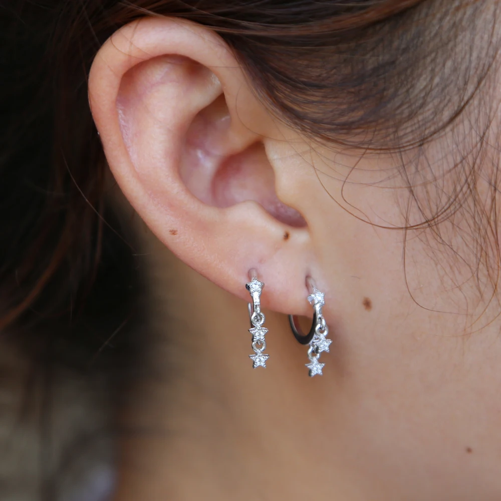 Новые модные трендовые крошечные серьги капельки со звездами золотого и