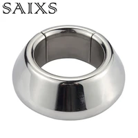 stainless steel cock ring magnetic lock ball stretcher metal penis pendant testicle chastity device sex toys drop shipping