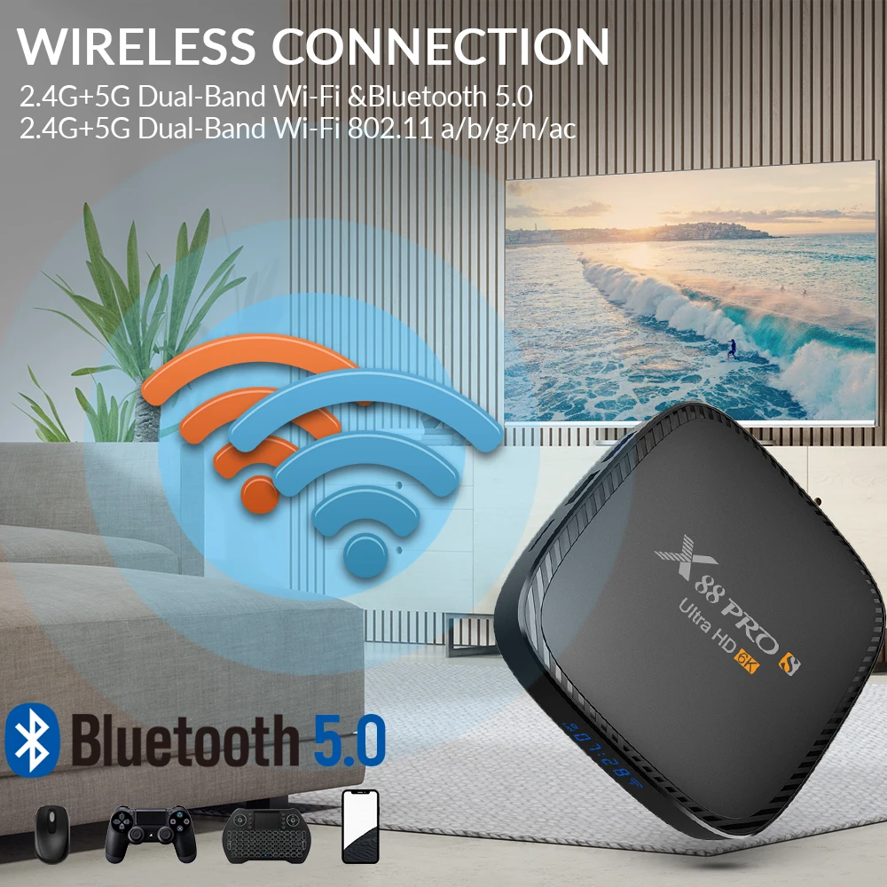 ТВ приставка Transpeed X88S 6K 3D Android 10 0 Bluetooth 5 Wi Fi 2 4/5 8 ГБ 16/32/64/128 ГБ|ТВ-приставки и