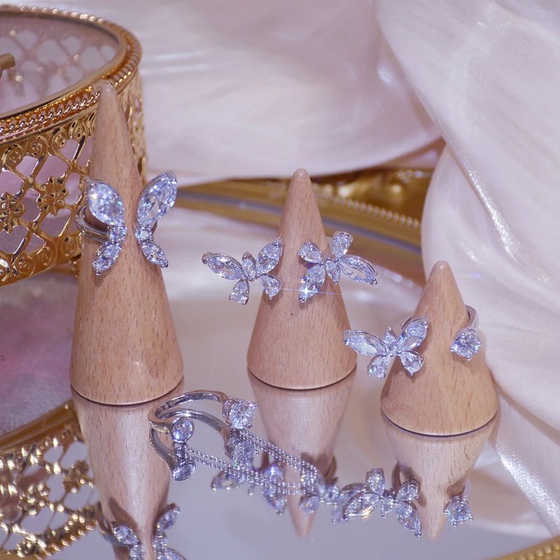 Женское кольцо JUWANG элегантное с бабочкой регулируемое 4 вида стилей креативный