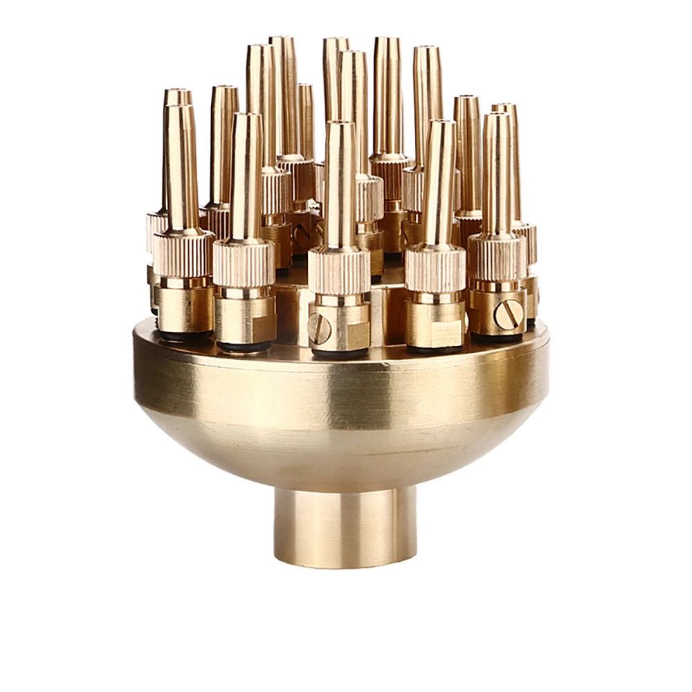 

DN25 Регулируемая 3-слойная Форсунка для фонтана, 17 спринклеров, распылительная головка, пруд, бассейн, Латунь, 1 дюйм, 25-60 кПа, 2,1-м, 3/ч