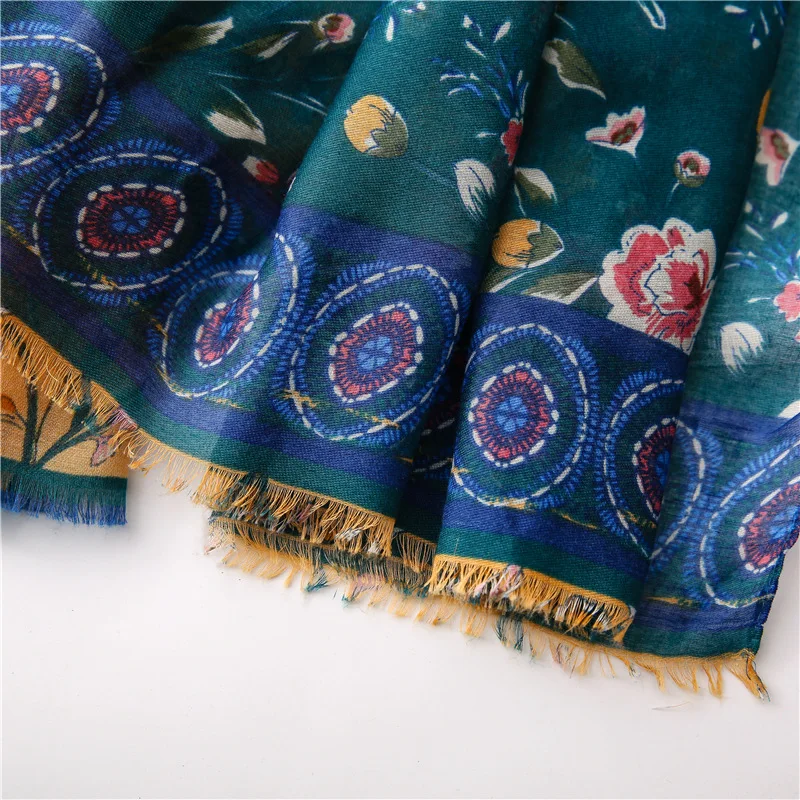 Модная Роскошная брендовая в ацтекском стиле с цветочным принтом и кисточками