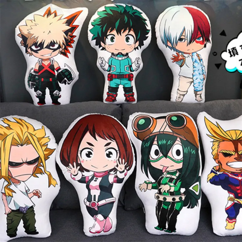 

Anime My Hero Academia Midoriya Izuku Bakugou Katsuki Todoroki Shoto Plush Pillow Doll Cartoon Game Cosplay Props Accessories
