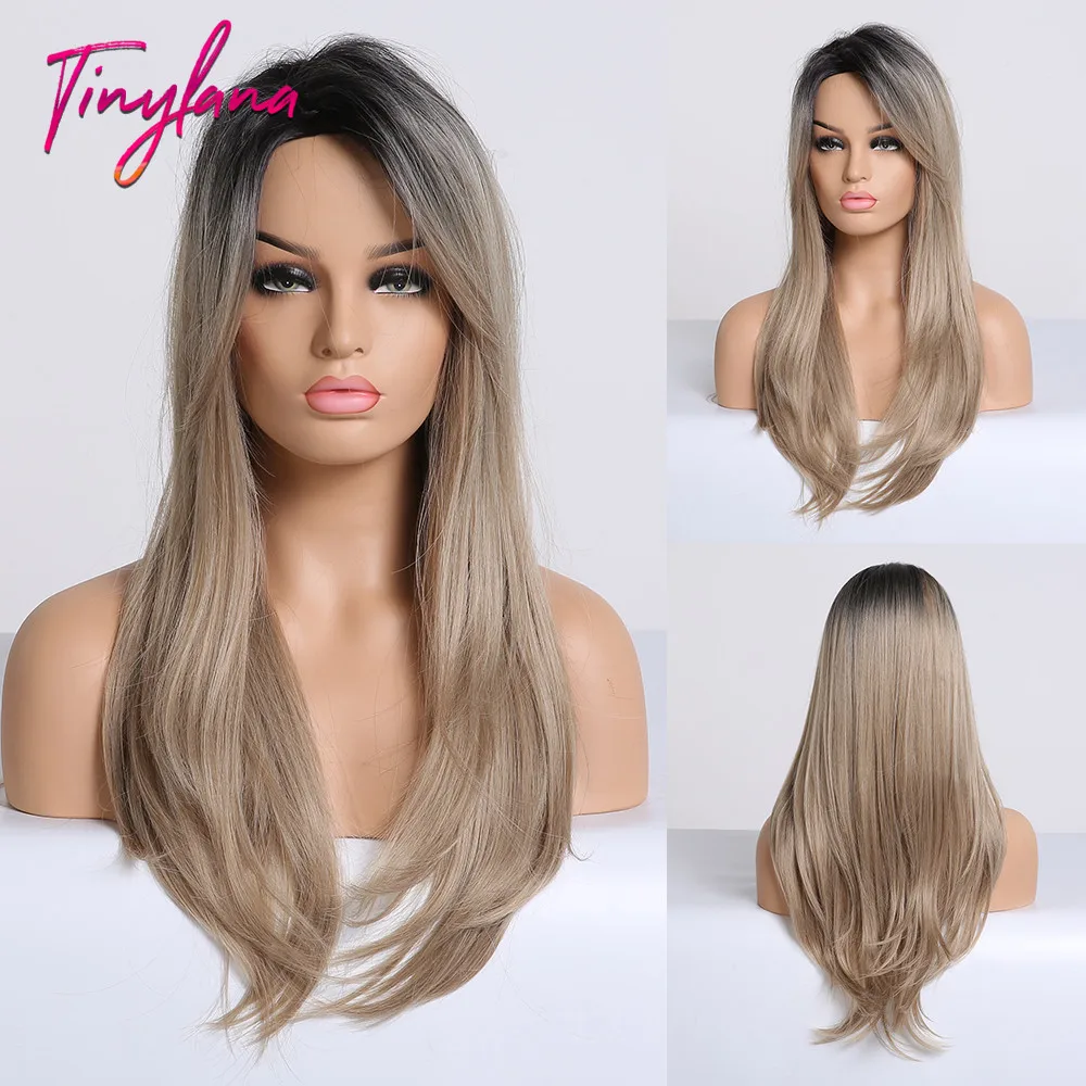 Крошечный LNAN смешанный черный пепельный светло-коричневый блонд синтетический