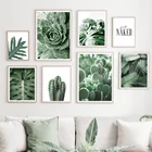 Кактус Пальма лист монстеры суккуленты настенное Искусство Холст Картина скандинавские плакаты и принты настенные картины для гостиной домашний декор