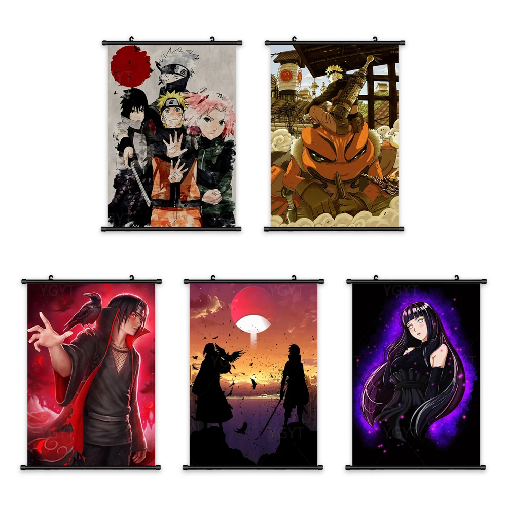 

Anime Canvas Home Decoration Japanese Poster Prints Naruto Pictures Wall Art Plastic Scroll Hanging Painting Bedside Background