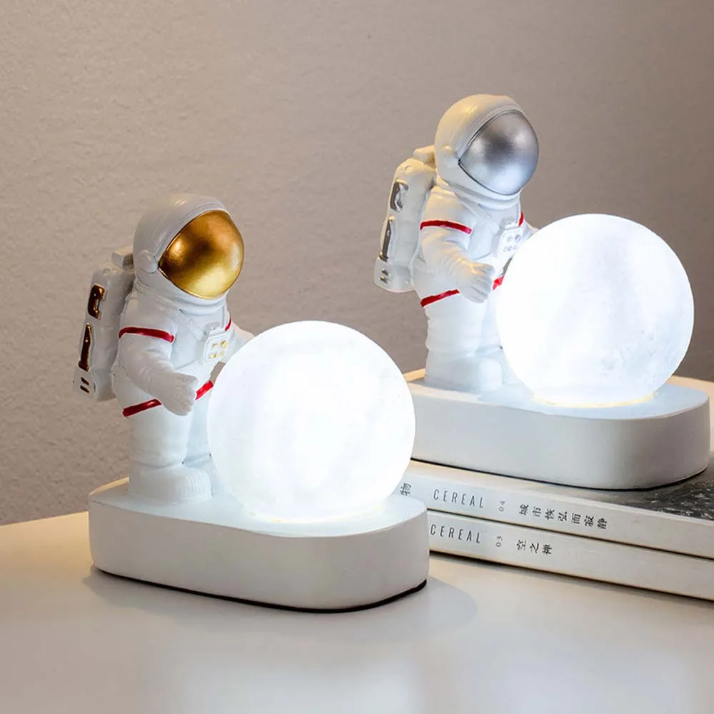 

Cute Cosmonaut Desk Night Light Creative Astronaut Resin Ornaments Decor Child Gift Home Decoration Accessories For Living Room