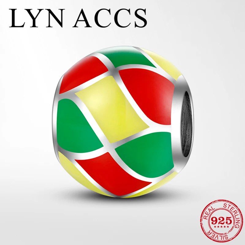 Бесконечность Символ 925 пробы Серебряная Сетка полосы Эмаль Подвески Бусины