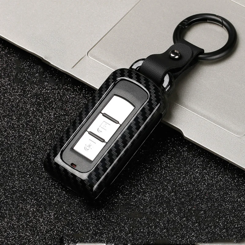Чехол для ключей из углеродного волокна и цинкового сплава Mitsubishi Outlander Lancer 10 Pajero