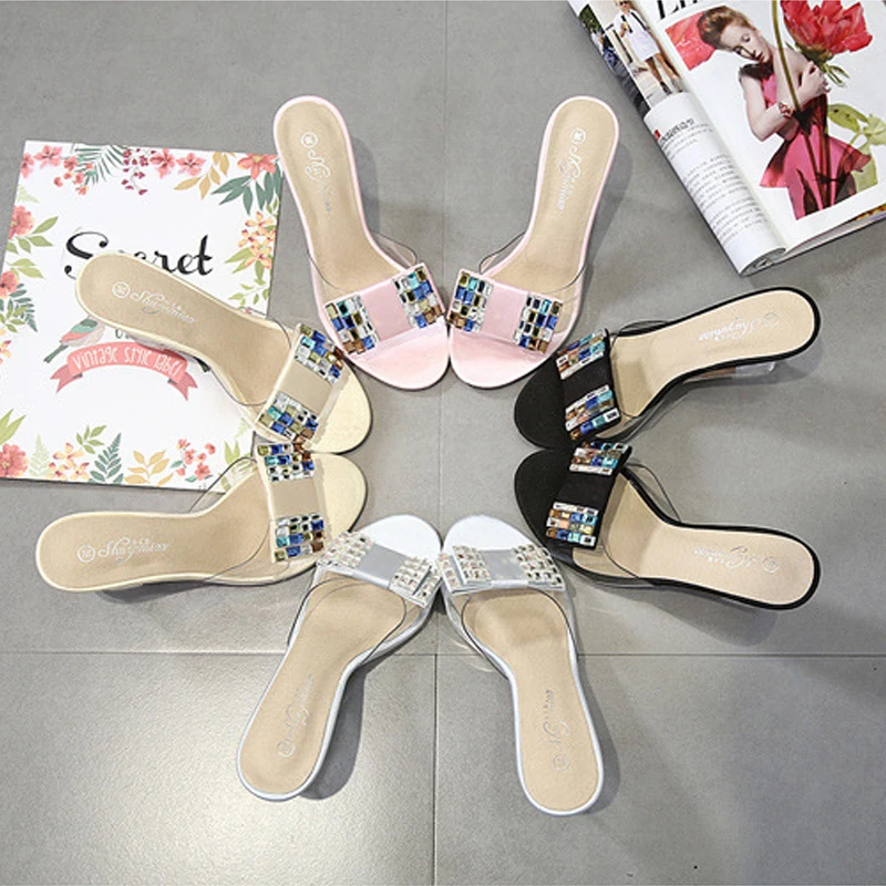 Новинка 2020 женская летняя обувь со стразами искусственные бриллианты