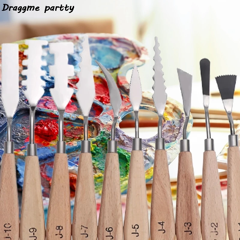 

Stainless Steel Palette Scraper Set Paint Palette Knives Blade For Artist Oil Acrylic Painting Tools