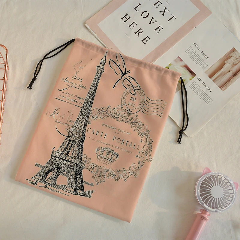 Женская дорожная сумка с принтом железная башня|Мешки кулиской| |