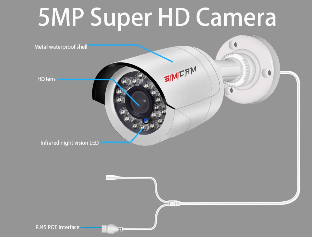 4K Камеры Скрытого видеонаблюдения 8MP IP камера POE Onvif H265 Аудио Открытый