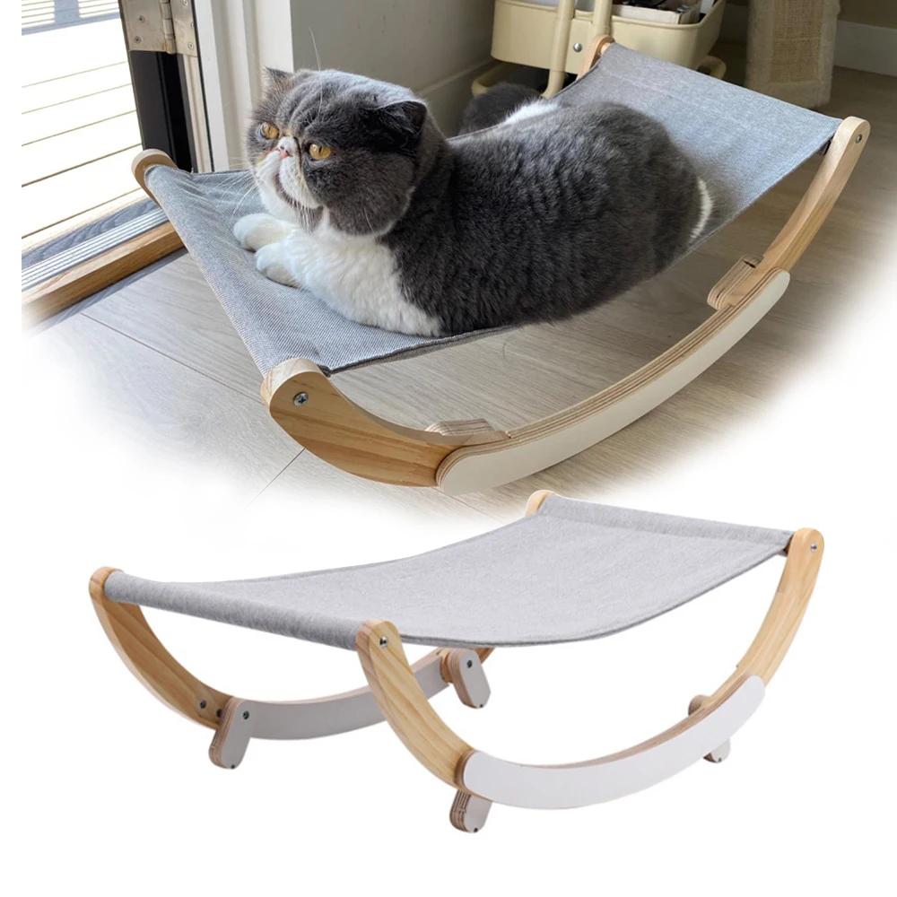 

Detachable Pet Cat Bed Hammock Beds for Lounger Wooden Cats Kitten Cottages Lit Pour Chat Cat Accessories for Cats Sleeping