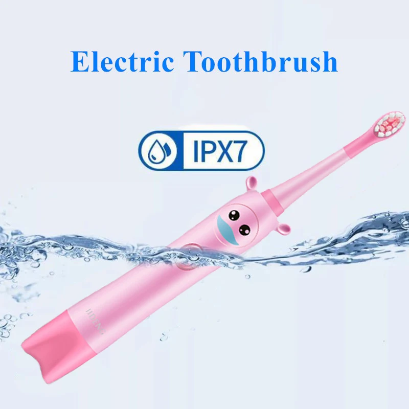 

Electric Toothbrush for Children Age 3+ Gum Care Oral Health Soft Teeth Brush for Kids Sonic Wave Cleaning 2 Brush Heads 3 Modes