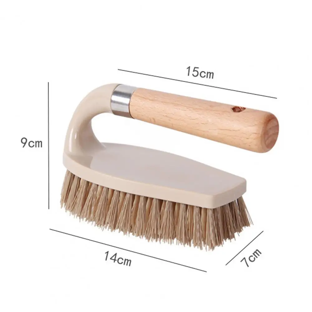 

Household Cleaning Brush Multifunctional Durable Wooden Handle Stiff Bristles Sturdy Scrub Brush for Bathroom Supplies