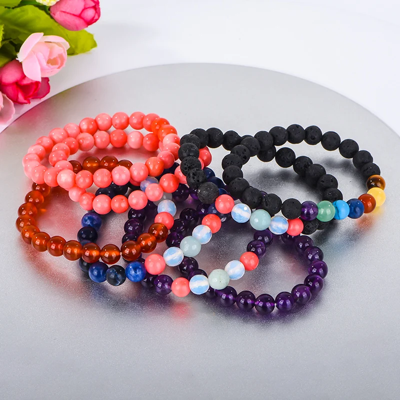 Fashion Bracelet female natural red agate tiger eye stone woman Chakra Bracelet rock punk female chakra dream Leni jewelry gift