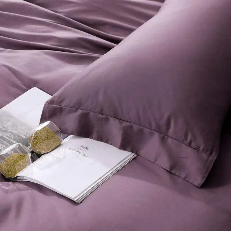 

Classic purple series Bedding Set long-staple cotton Bed Set solid color Duvet Cover Set Queen King size Bed Sheet Pillowcases