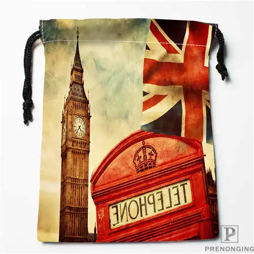 Пользовательские печати Лондон Англия сумки для покупок на шнурках дорожный