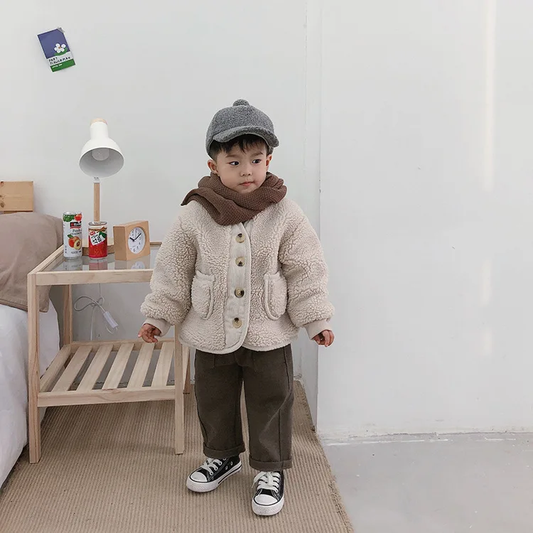 Зимние плотные куртки из берберского флиса для мальчиков и девочек 2 цвета