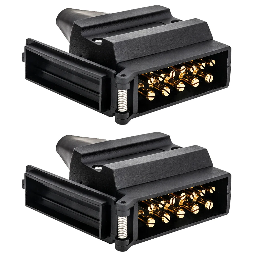 

2PCS 12 Pin Caravan Adapter Electric Black Square Shape Waterproof Accessories Wiring Car Connector Motor Home Trailer Socket