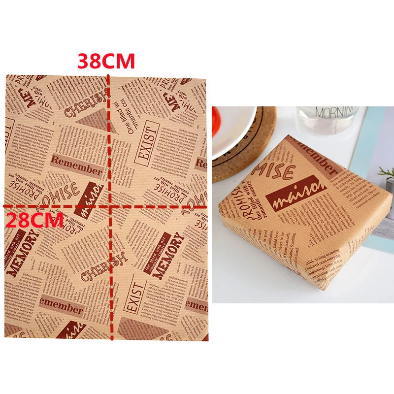 

50/100Pcs 38*28CM Disposable Wax Paper Food Grade Greaseproof Paper Wrapping Bread Sandwich Burger Fries Oilpaper Baking Tools