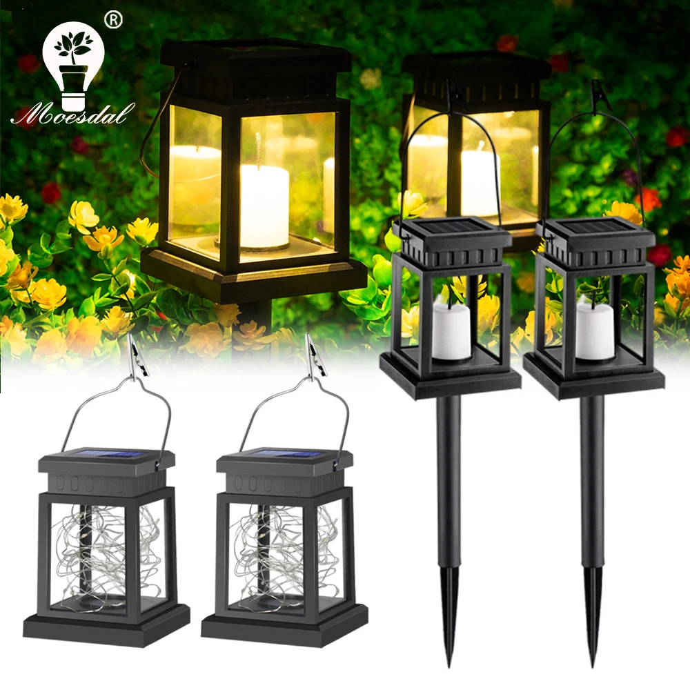 Outdoor Solar Light Retro Lantern Flashing Candlelight Copper Wire Light Garden Decoration Waterproof Landscape Light