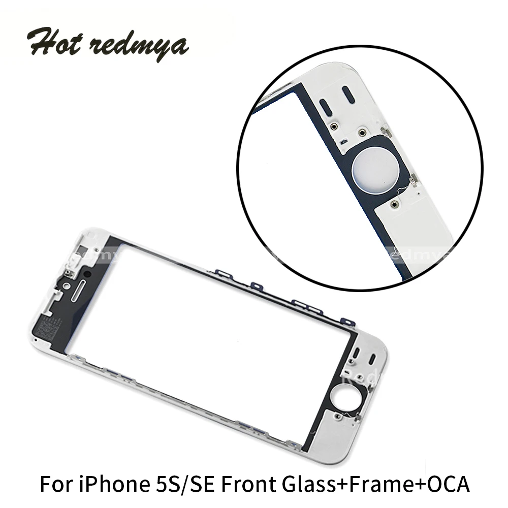 10 шт. сенсорный экран дигитайзер стеклянная панель + Рамка для iPhone 5S SE передняя