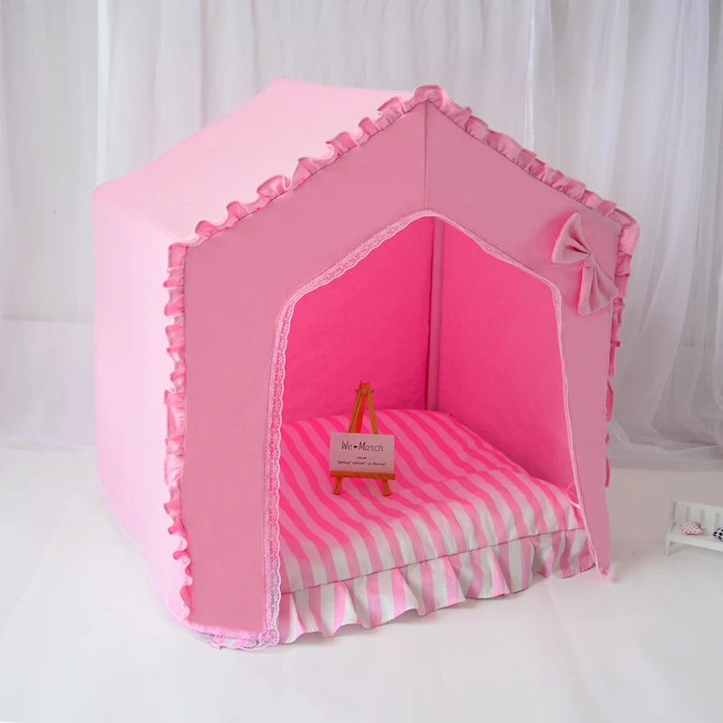 Цветочная зимняя теплая домашняя кровать для собаки домик гнездо в сборе Конура