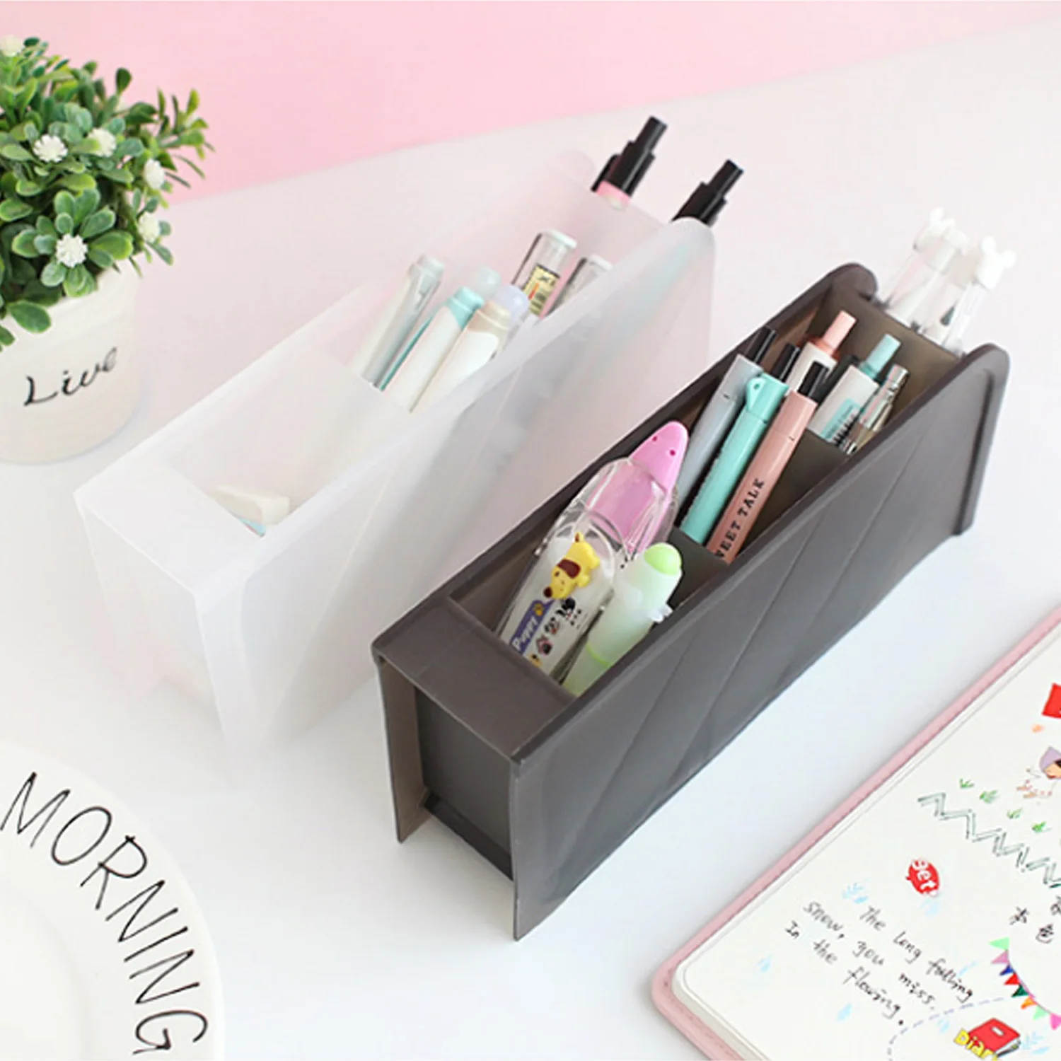 Настольная коробка для хранения с 4 отделениями чехол домашняя всякая косметика