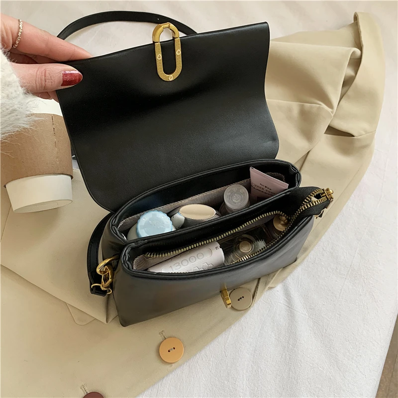 

Luxury Women Bag Fashion Flap Shoulder Bags Solid Color Crossbody Messenger Bag Women Soft Leather Handbag And Purse Daily Totes