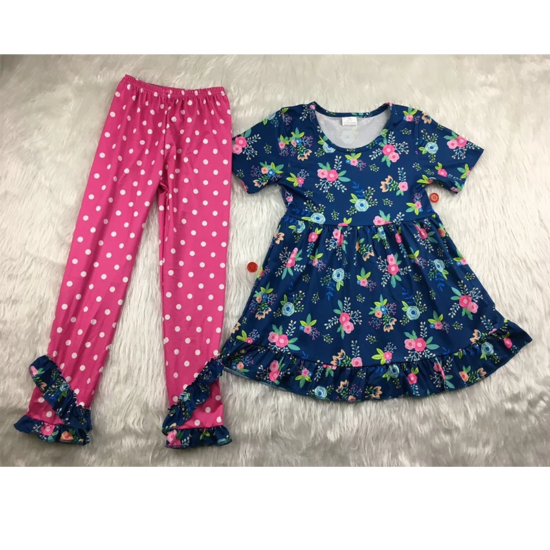 

Girls' clothing set floral prints kids wear outfits with ruffles ruffle leggings clothes