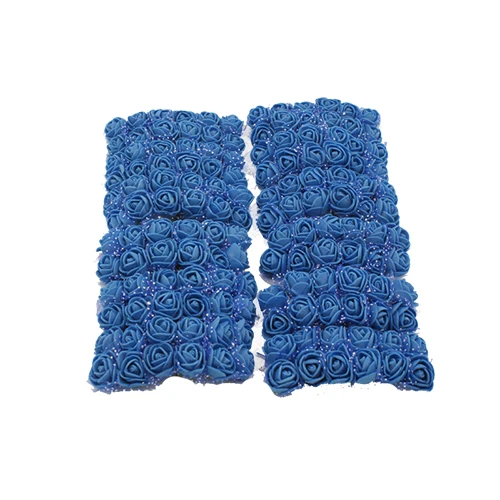 Light blue 12/36/72/144 ПК msj 2 см Искусственный цветок розы пены, украшение из искусственных цветов для семьи Свадебная вечеринка украшения поддельные роза цветы из пены с цветочным рисунком - Цвет: Light blue