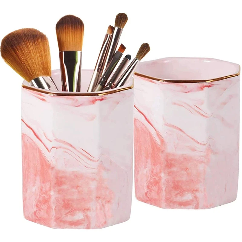 

2 Pack Pen Holder Stand, Cup for Desk Makeup Brush Holder Desk Accessories Holder, Desktop Organizer Pencil Holder