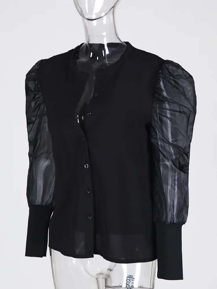 2020 Осенняя женская элегантная повседневная рубашка в сеточку Женская стильная