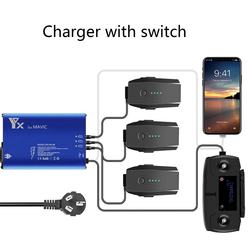 Многофункциональное зарядное устройство с мини портами двумя USB