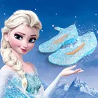 Красивые детские летние сандалии с кристаллами Замороженная Принцесса Айша туфли на высоком каблуке для косплея вечерние танцевальные туфли красивые желеобразные цвета