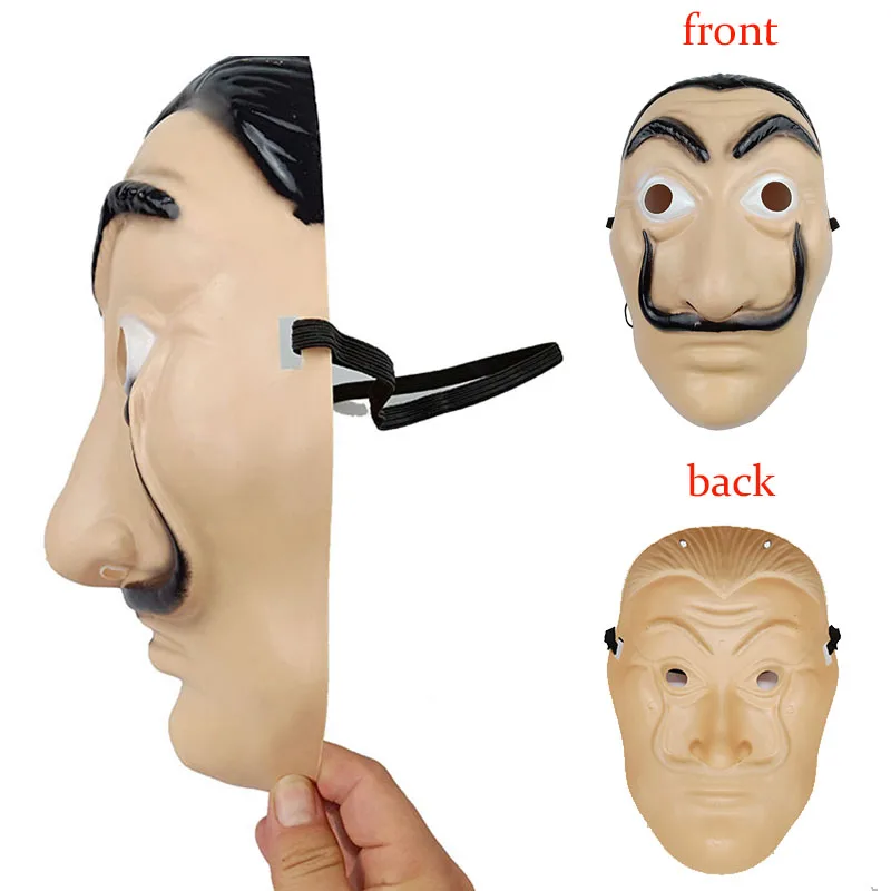 1pcs Salvador Dali Plastic Mask Paper House La Casa De Papel Cosplay Decoration Masquerade Halloween Funny Tools | Дом и сад
