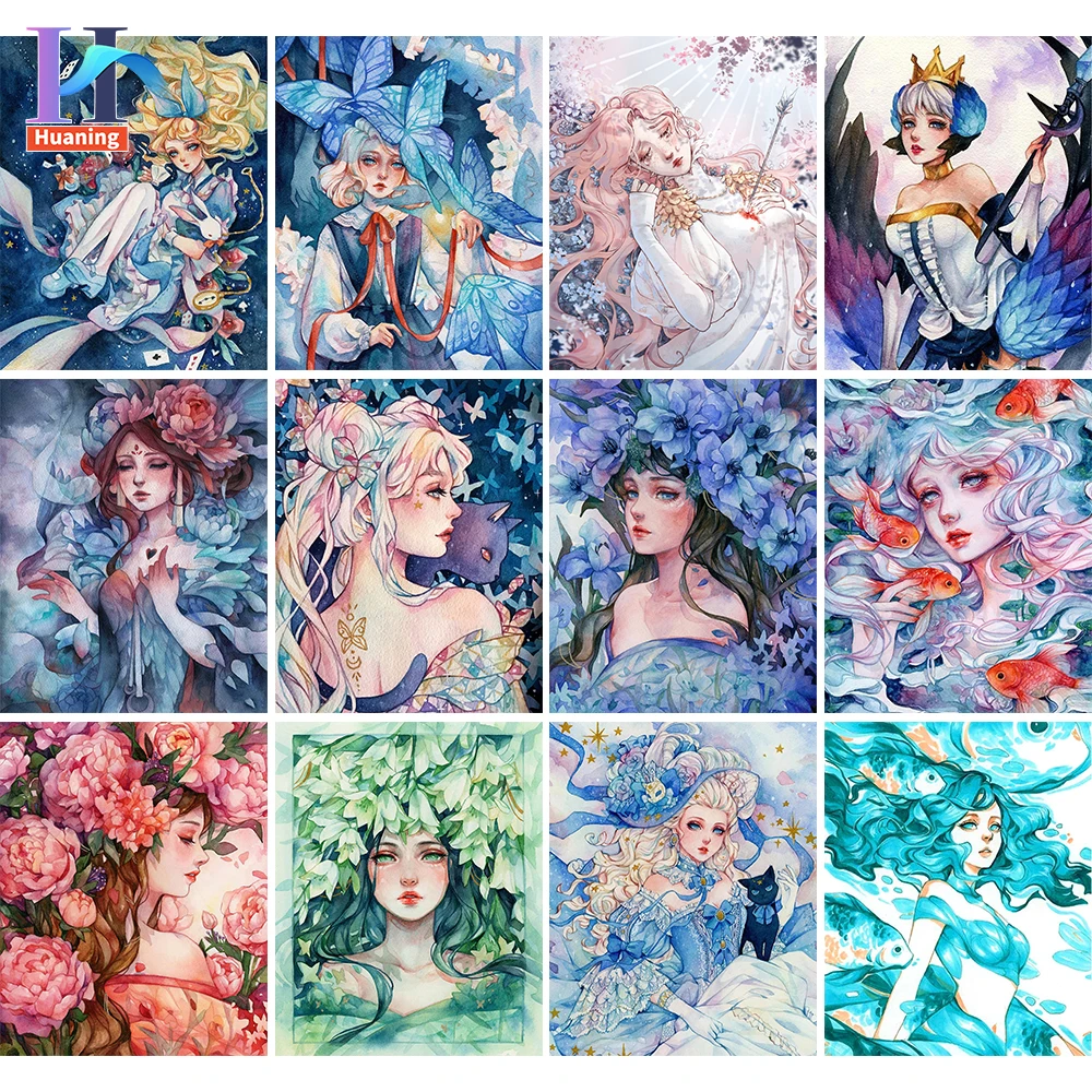 

Coloring By Numbers Anime Acrylic Handpainted Wall Art Painting By Numbers For Children Watercolor Figure Kits Home Decor Gift