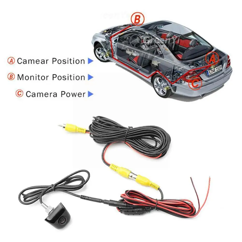 

Зеркало заднего вида K2Q7, водонепроницаемая камера «рыбий глаз» с углом обзора 170 градусов и ночным видением